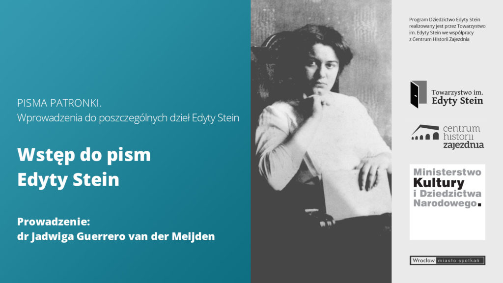 PISMA PATRONKI: WSTĘP DO PISM EDYTY STEIN – dr Jadwiga Guerrero van der Meijden (film)
