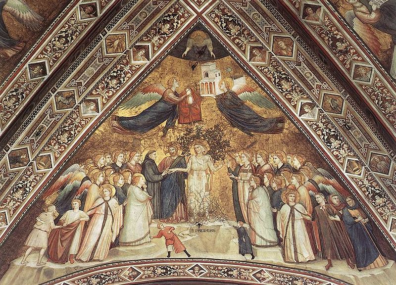 Giotto, Zaślubiny św. Franciszka z Siostrą Biedą, Bazylika św. Franciszka w Asyżu, kościół dolny