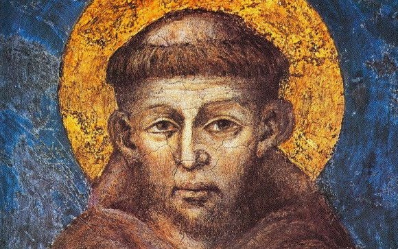 Cimabue, Św. Franciszek - fragment fesku z  Bazyliki św. Franciszka w Asyżu (kościół dolny). 