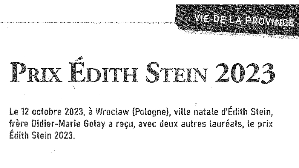 Prix Edith Stein 2023